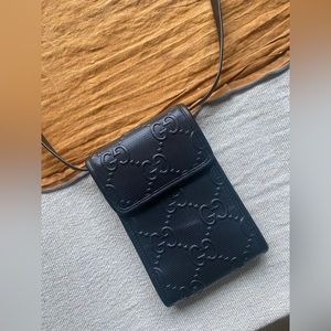 Authentic Gucci Calfskin Embossed Perforated Mini Crossbody Bag - like new